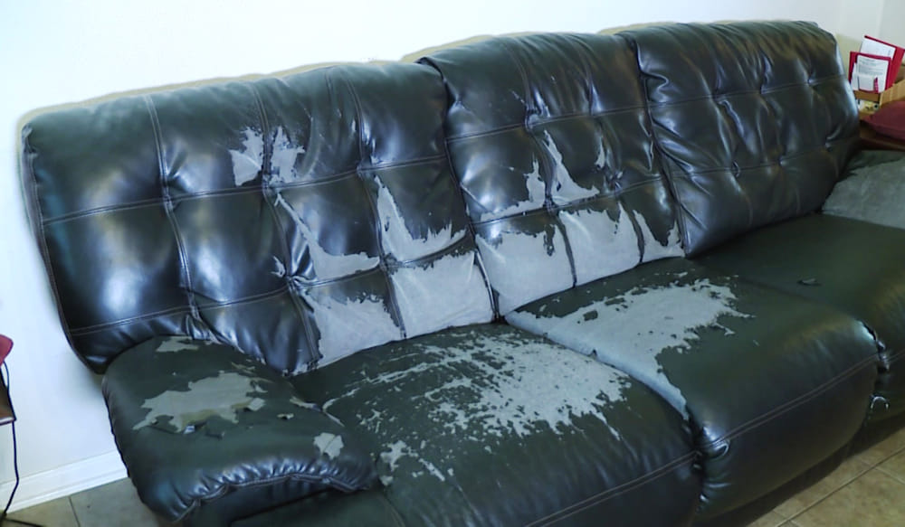 why is my leather sofa peeling